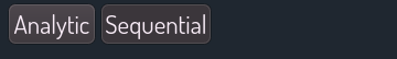 The engine picker row: Analytic | Sequential.