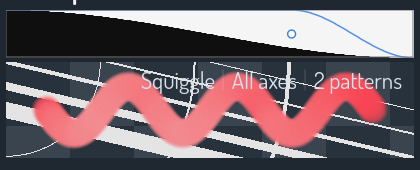The stroke preview rendering the same wet brush over the enabled background patterns.