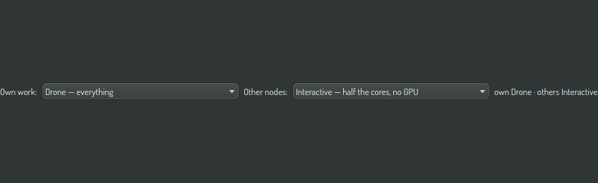 The node mode control: the local half and the remote half, set independently