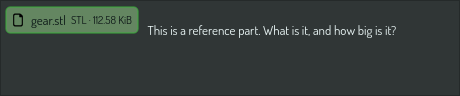 A model file in the chat input, as a chip