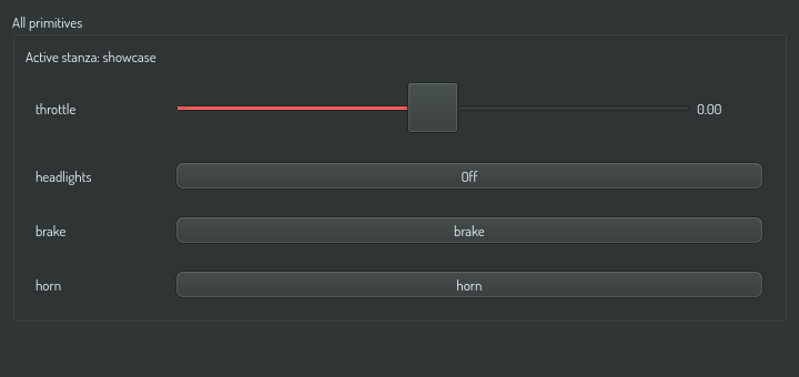 Stanza Input Activity — all four primitive kinds on one channel