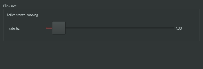 Stanza Input Activity — single axis blink-rate preset