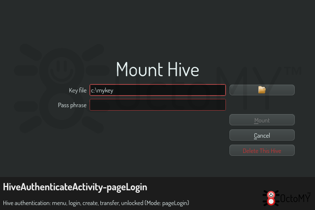 HiveAuthenticateActivity in pageLogin mode