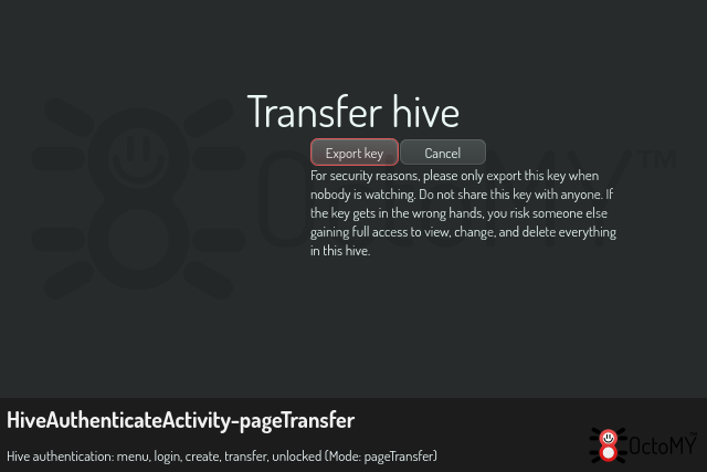HiveAuthenticateActivity in pageTransfer mode
