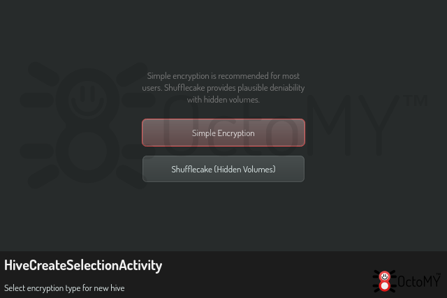 HiveCreateSelectionActivity in default mode