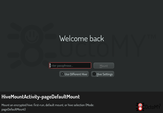 HiveMountActivity in pageDefaultMount mode