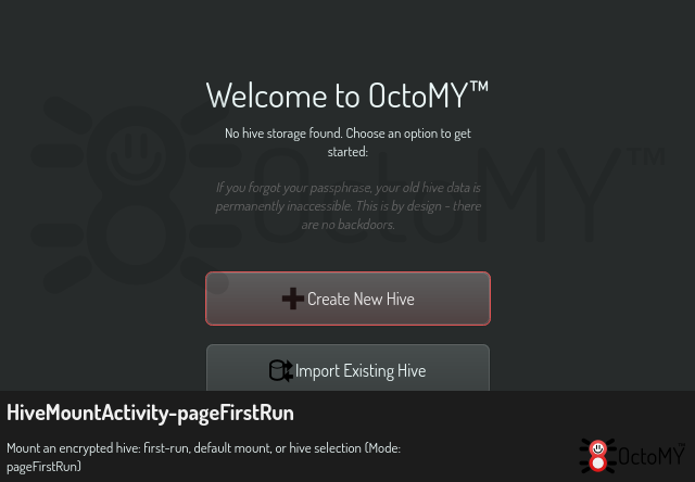 HiveMountActivity in pageFirstRun mode