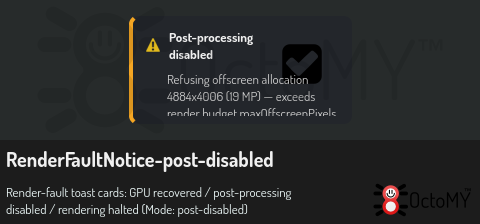 Post-processing disabled toast