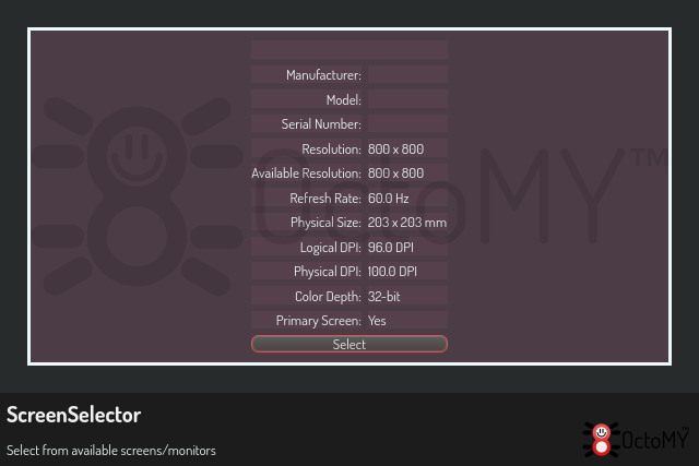 ScreenSelector in default mode