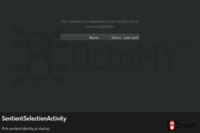 SentientSelectionActivity in default mode