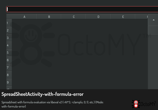 SpreadSheetActivity in with-formula-error mode