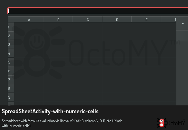 SpreadSheetActivity in with-numeric-cells mode