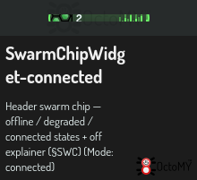 SwarmChipWidget in connected mode
