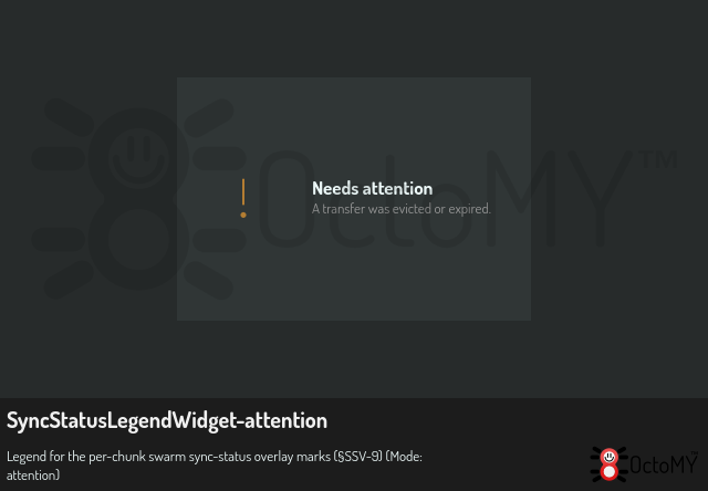 SyncStatusLegendWidget in attention mode