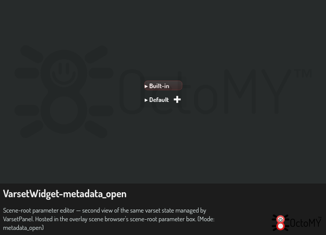 VarsetWidget in metadata_open mode
