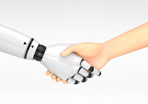 Human and robot handshake