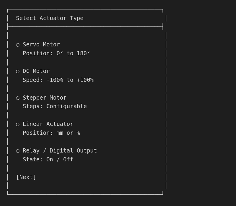 Select Actuator Type