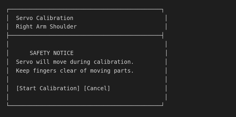 Servo Calibration Safety