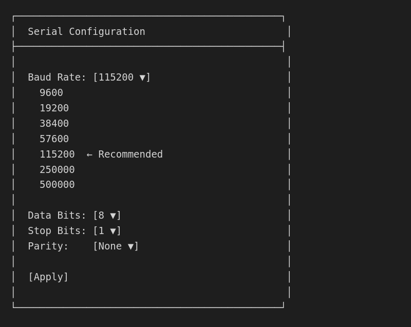 Serial Configuration
