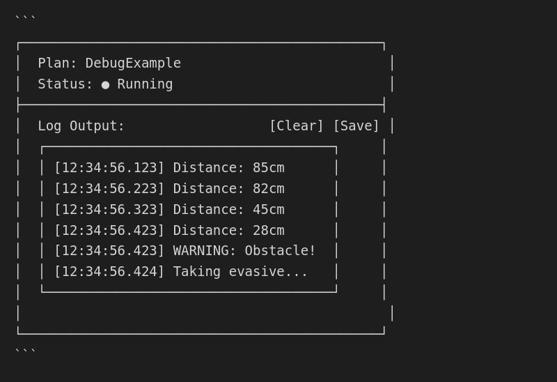 Log Output Panel